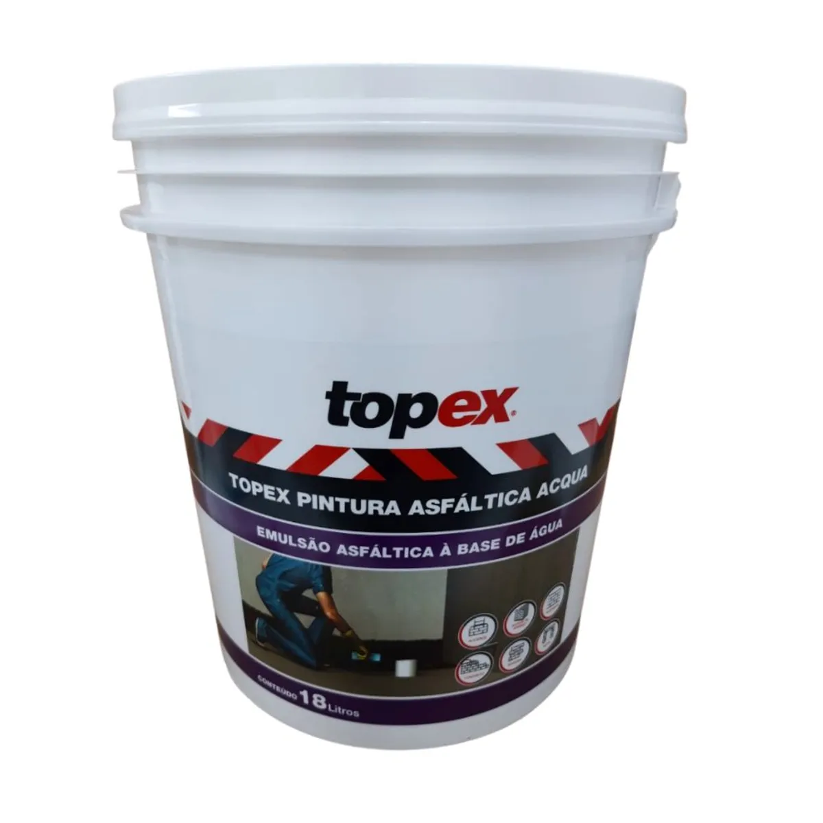 Pintura Asfáltica Acqua Balde 18 Litros Topex, marca Topex - Foto Principal