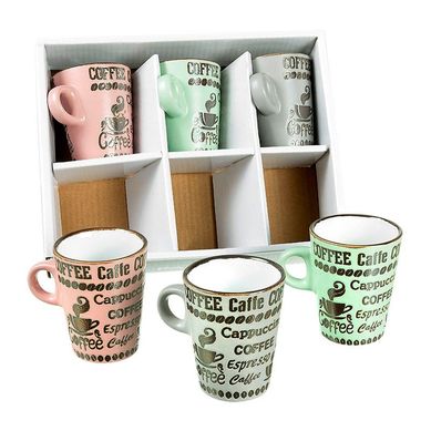 Conjunto de Xcaras para Caf 6 Parisien Multicolorido Bon Gourmet 120 ml