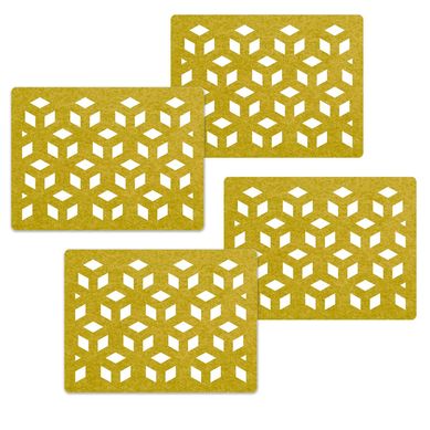 Kit com 4 Jogos Americanos em Feltro 2Mm Com Corte Especial A Laser Cia Laser