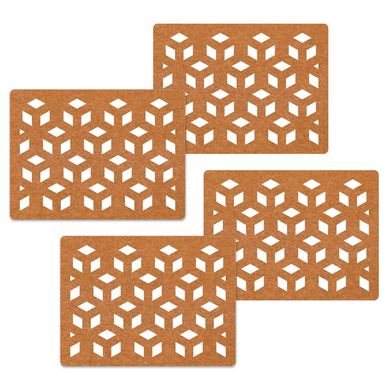 Kit com 4 Jogos Americanos em Feltro 2Mm Com Corte Especial A Laser Cia Laser