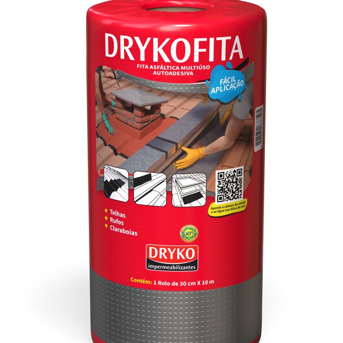 Fita Asfáltica Alumínio Multiuso Autoadesiva Drykofita 30cmx10m Dryko, marca Dryko - Foto Principal