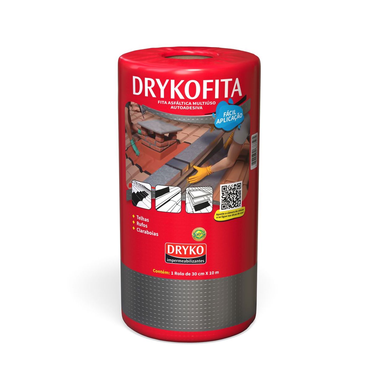 Fita Asfáltica Alumínio Multiuso Autoadesiva Drykofita 30cmx10m Dryko, marca Dryko - Foto Principal