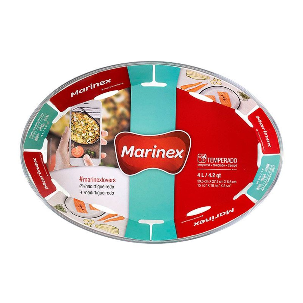 Assadeira Oval Marinex Vidro Temperado 4 Litros Incolor, marca Marinex - Foto 2