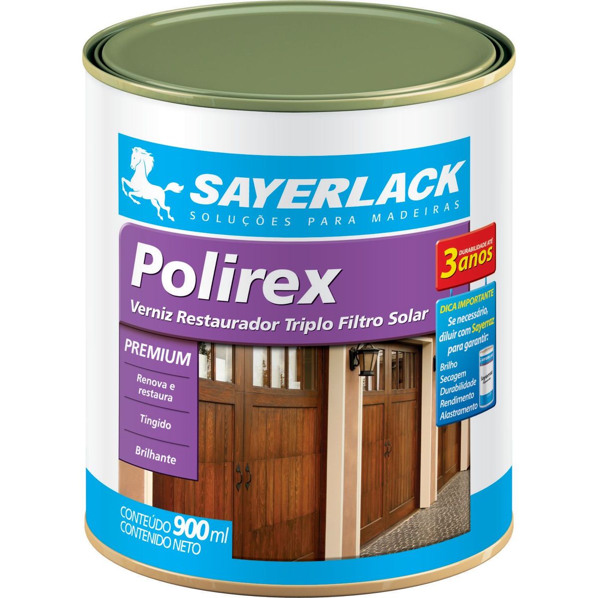 Verniz Restaurador Polirex Brilhante 0,9 Litros Mogno Sayerlack, marca Sayerlack - Foto Principal