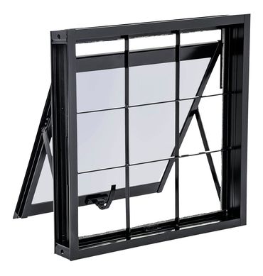 Janela Maxim-ar Ao Preto Quadriculada 60x80x8cm Pratika