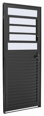 Porta Basculante Ao Preto Esquerda 217x87x6,5cm Pratika