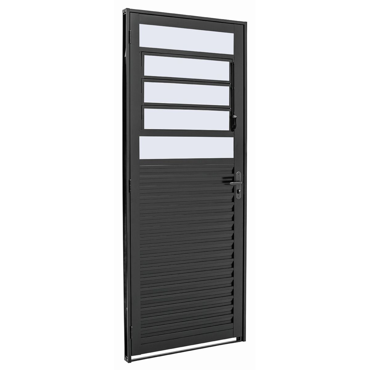 Porta Basculante Aço Preto Esquerda 217x87x6,5cm Pratika, marca Sasazaki - Foto Principal