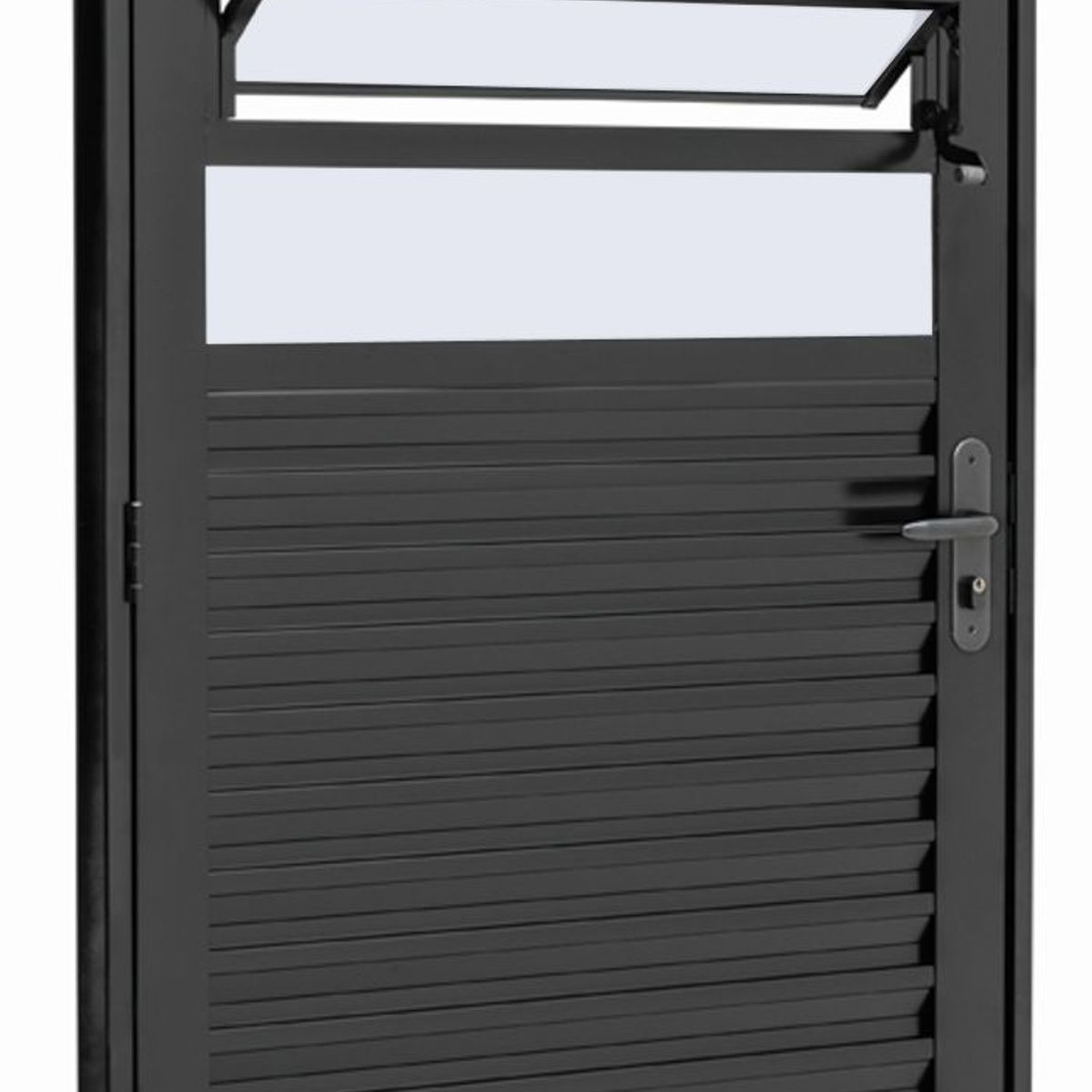 Porta Basculante Aço Preto Esquerda 217x87x6,5cm Pratika, marca Sasazaki - Foto 2