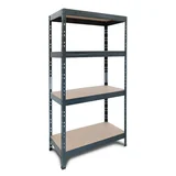 Estante Metal Rivet Preta com Madeira 4 Prateleiras 176x75x40