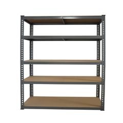 Estante de Metal e Madeira com 5 Prateleiras Preta Rivet 192x100x50cm 1500kg Fisxer