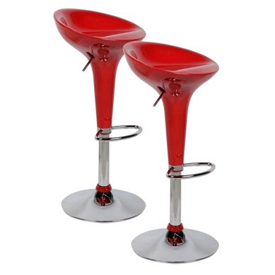 Kit com 2 Banquetas Bar Tulipa Vermelha