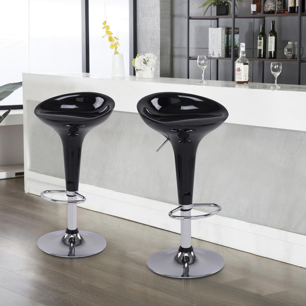 Banqueta Bar Tulipa Preto, marca Just Home Collection - Foto Principal