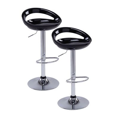 Kit com 2 Banquetas Bar Meia Lua Preta