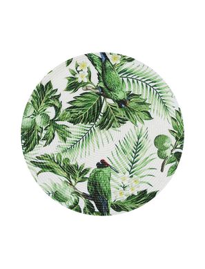 Jogo Americano Design Araras 38cm Verde e Branco