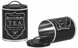 Lata Redonda Preto Fosco Vintage Tea Com Alça