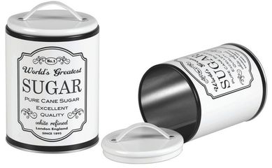 Lata Redonda Branco Fosco Vintage Sugar Com Ala