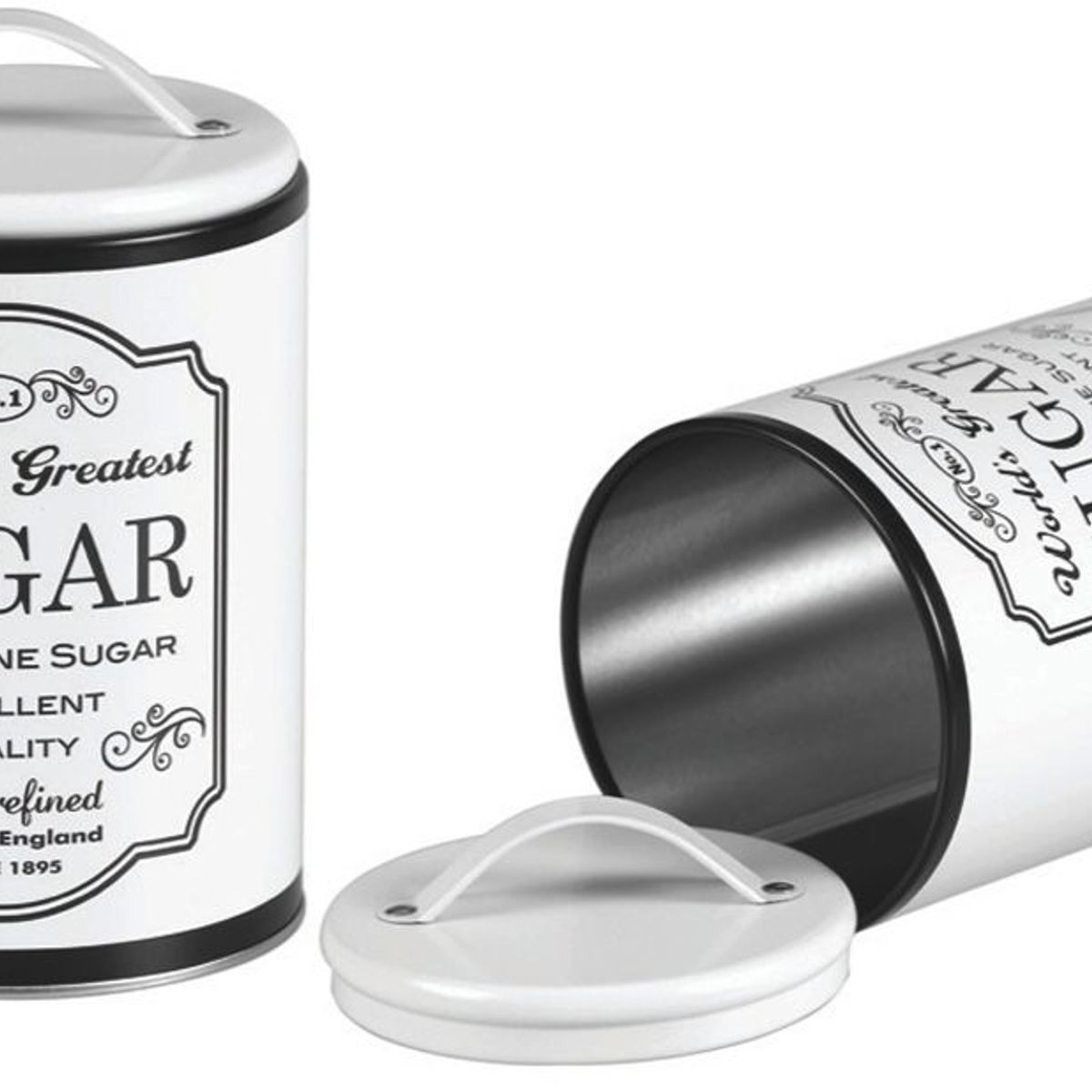 Lata Redonda Branco Fosco Vintage Sugar Com Alça Bella Tavola, marca Bella Tavola - Foto Principal