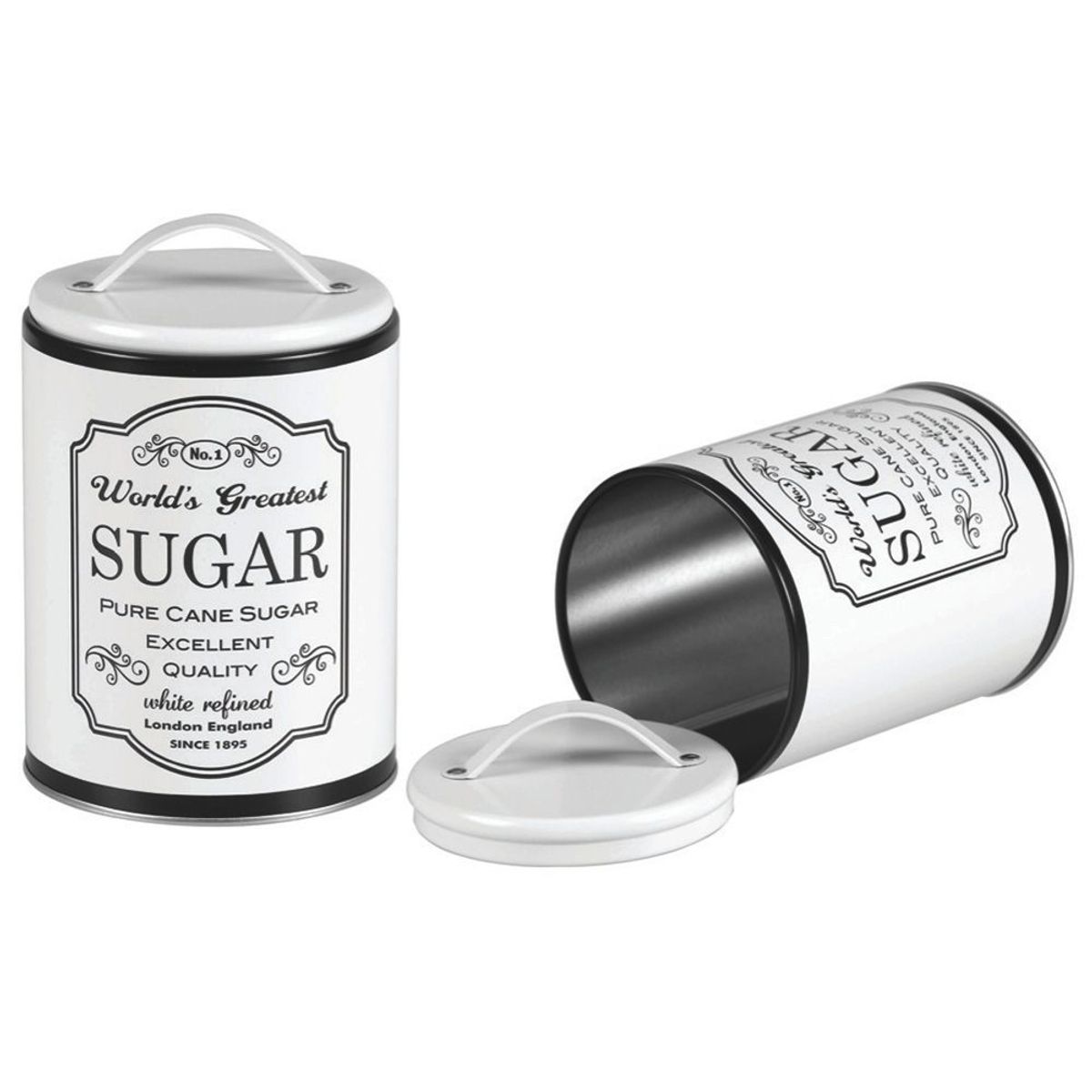 Lata Redonda Branco Fosco Vintage Sugar Com Alça Bella Tavola, marca Bella Tavola - Foto Principal