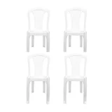 Kit com 4 Cadeiras Bistrô Branca