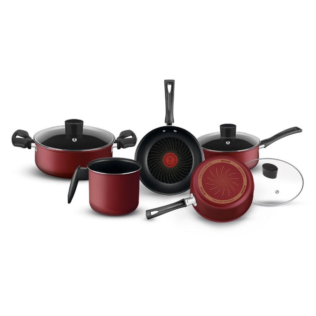 Rochedo - Jogo de Panelas Limpa Fácil 5 Peças Vermelho Rochedo