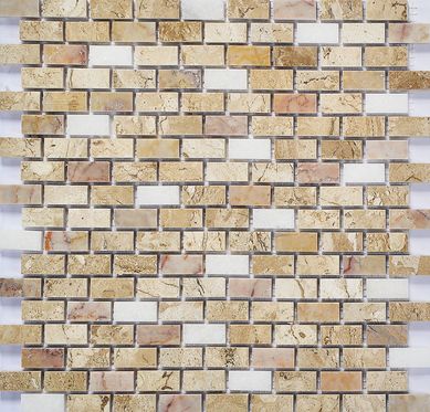 Mosaico Travertino RA141 Branco e Rosa 30x30cm