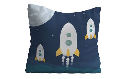 Almofada Veludo Foguetes 42x42 cm Marinho