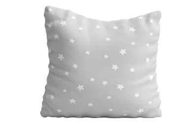 Almofada Veludo Infantil Estrelas 42x42 cm Cinza