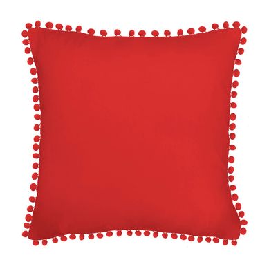 Almofada Pompom 45x45 cm Vermelho