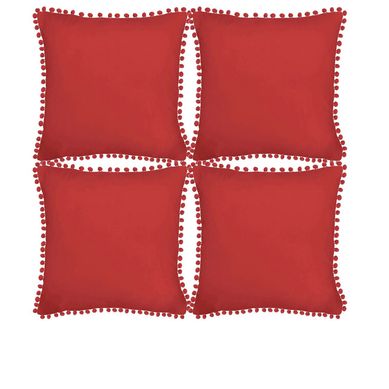 Combo com 4 Almofadas Pompom 45x45cm Vermelho