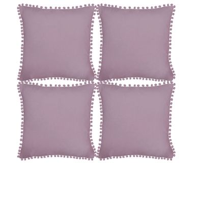Combo com 4 Almofadas Pompom 45x45cm Rosa