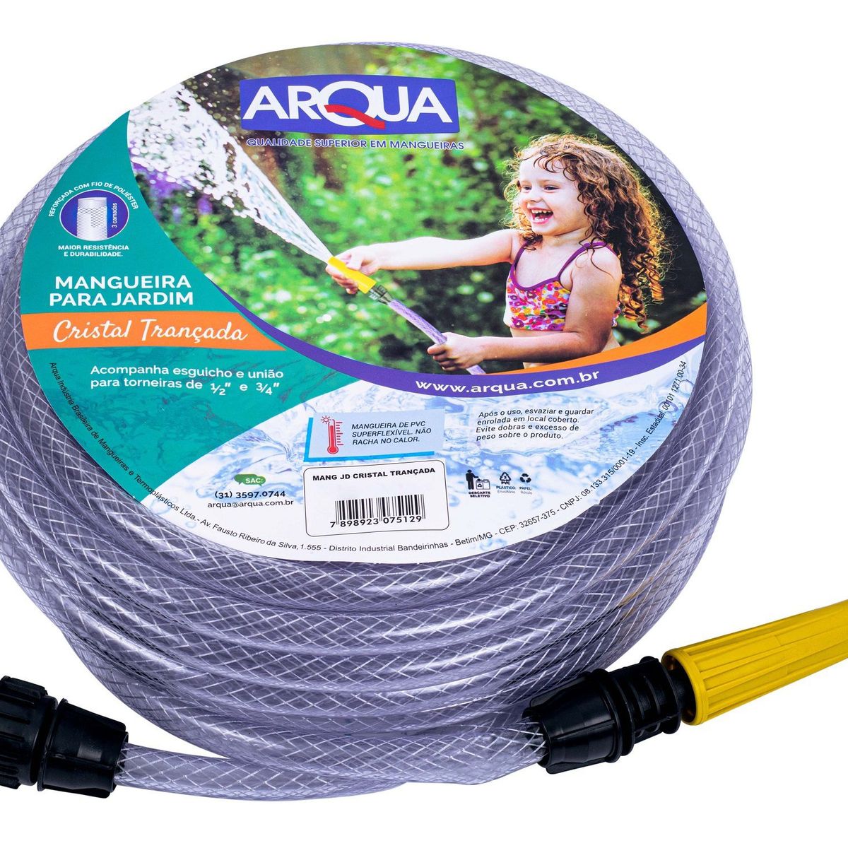 Mangueira de Jardim Cristal 1/2" e 3/4" 15 Metros Arqua, marca Arqua - Foto Principal