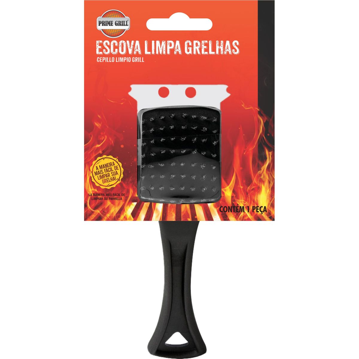 Escova Limpa Grelhas Prime Grill Preto, marca Prime Grill - Foto Principal