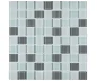Pastilha de Vidro Mix08 Placa 29,2x29,2cm Preto e Branco