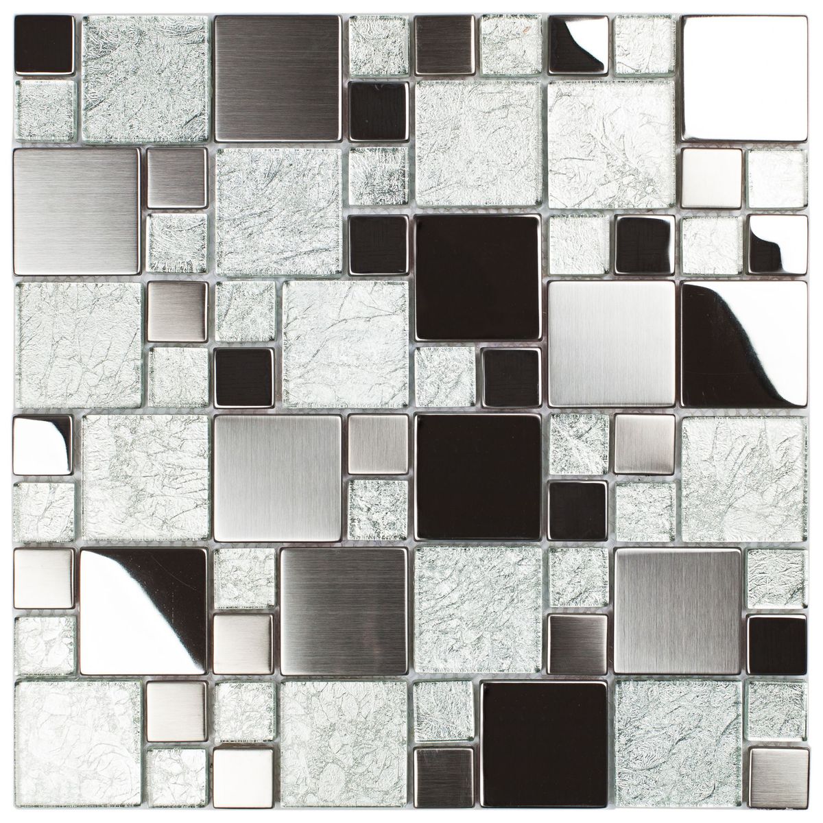 Pastilha Metal Ax17 29,8X29,8 Pta/Bc Ee Art, marca ArtGlass - Foto Principal
