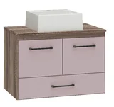 Gabinete de Banheiro Madeira Hibisco 60cm Nude com Tamarindo Cozimax