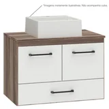 Gabinete de Banheiro Madeira Hibisco 60cm Branco com Tamarindo Cozimax