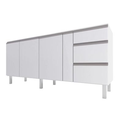 Gabinete Ao para Pia Gaia Flat Montado 200cm Branco Cozimax