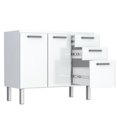 Gabinete Ao para Pia Eros Flat Montado 120cm Branco Cozimax