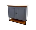 Gabinete para Banheiro Nordic 80cm Grafite/ipê Mazzu