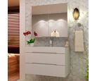 Gabinete para Banheiro com Cuba Jazz 80cm Branco Fosco Mazzu