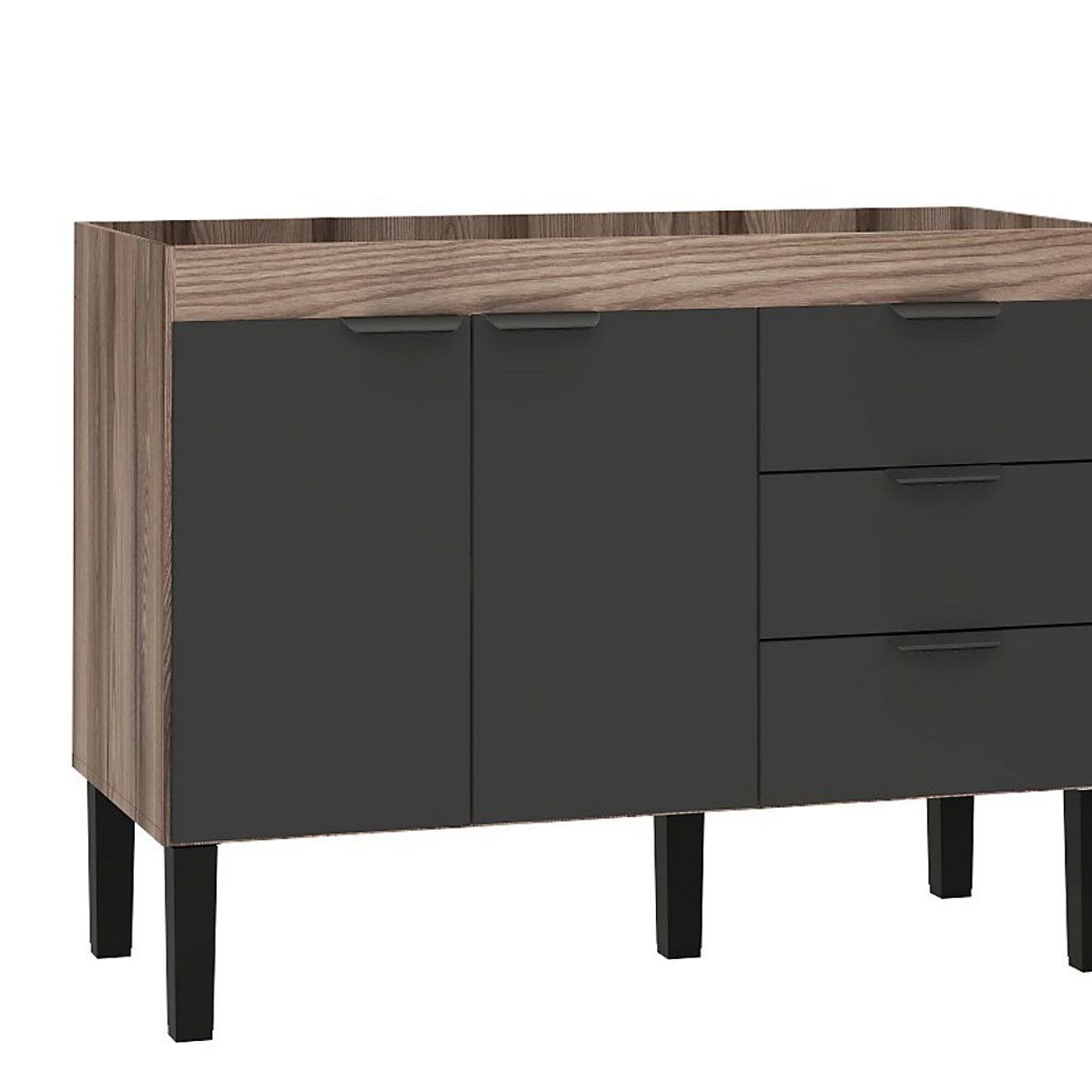 Gabinete Madeira Flamingo Montado 1141mm Pia 120cm Tamarindo/Preto Cozimax, marca Cozimax - Foto Principal