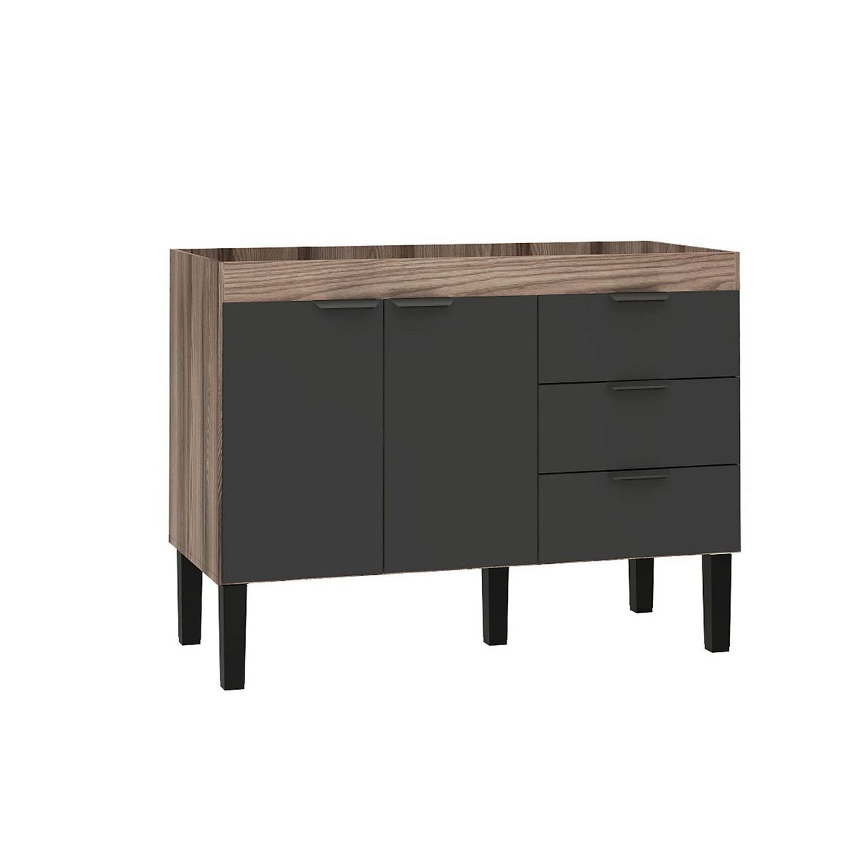 Gabinete Madeira Flamingo Montado 1141mm Pia 120cm Tamarindo/Preto Cozimax, marca Cozimax - Foto Principal