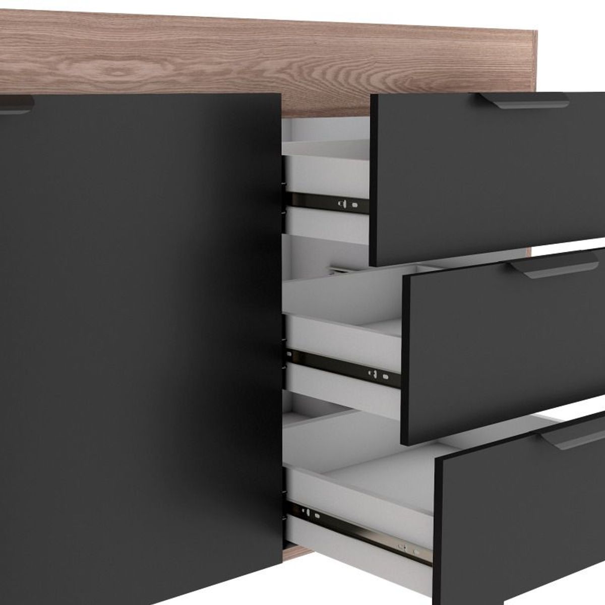 Gabinete Madeira Flamingo Montado 1141mm Pia 120cm Tamarindo/Preto Cozimax, marca Cozimax - Foto 2