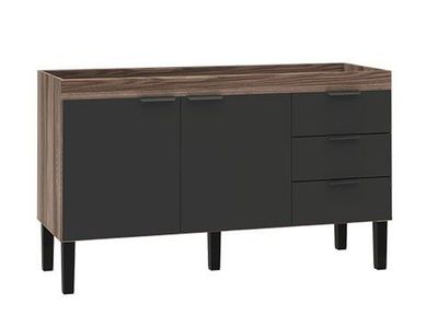 Gabinete Madeira  Flamingo 1741Mm Tamarindo/Preto Montado (Pia 180) Cozimax