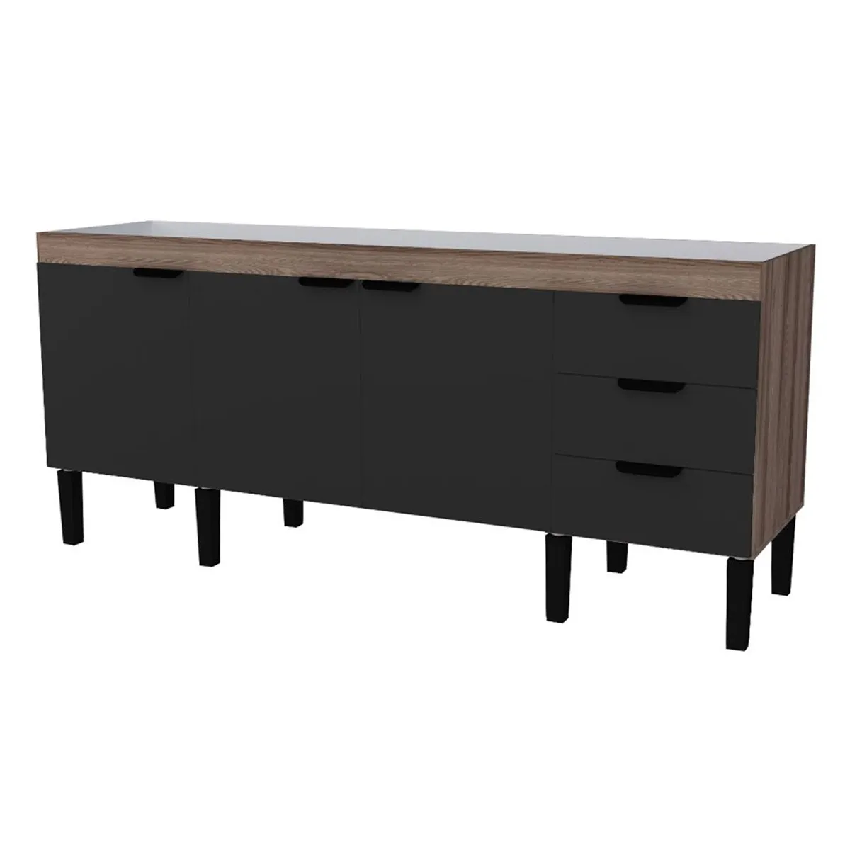 Gabinete Madeira  Flamingo 1741Mm Tamarindo/Preto Montado (Pia 180) Cozimax, marca Cozimax - Foto 2