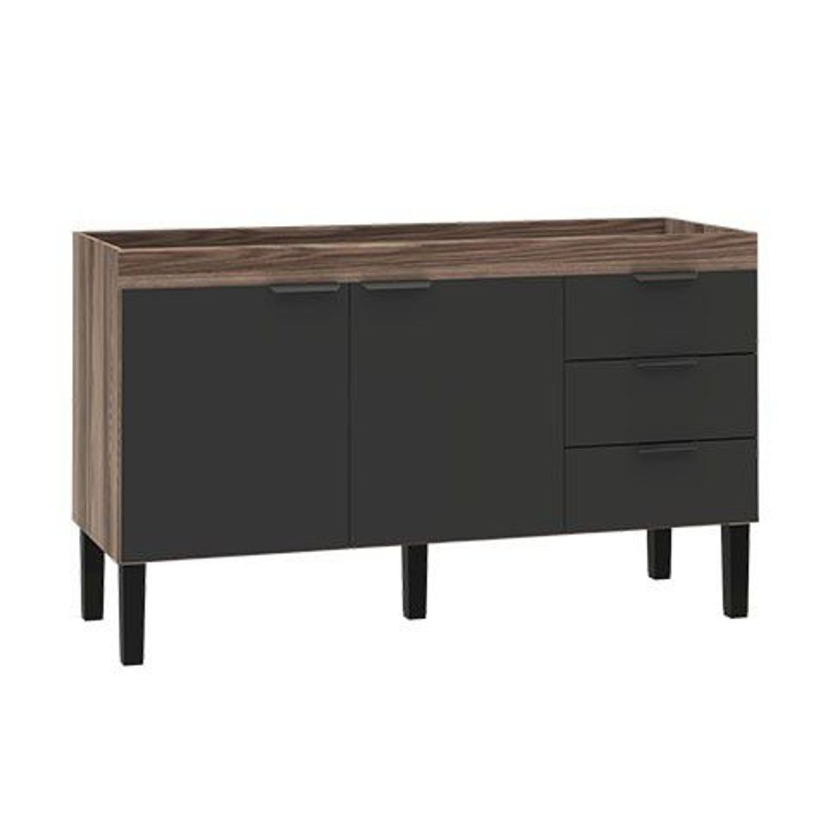 Gabinete Madeira  Flamingo 1741Mm Tamarindo/Preto Montado (Pia 180) Cozimax, marca Cozimax - Foto Principal