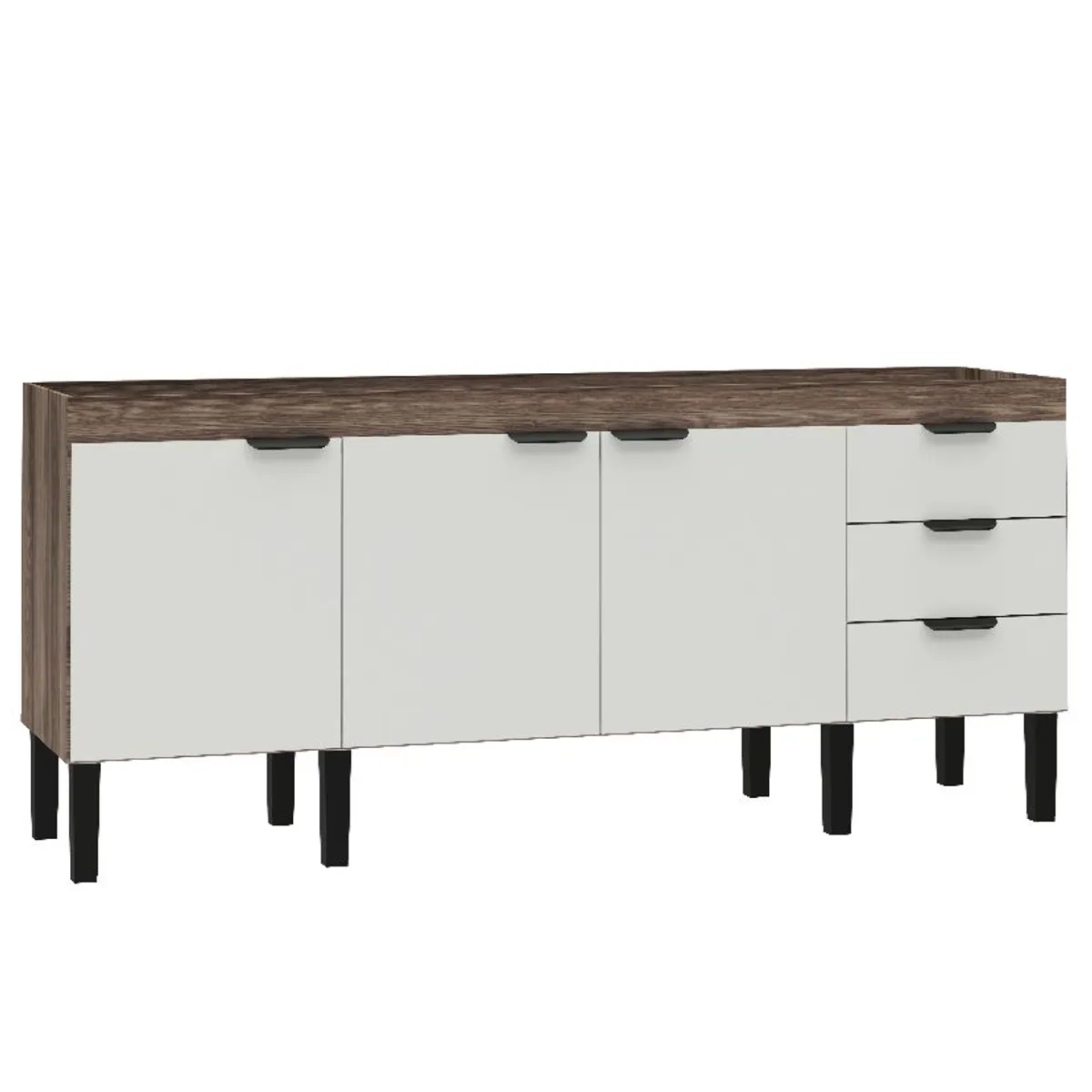 Gabinete para Cozinha em Mdf Flamingo 86x194cm Branco e Tamarindo Cozimax, marca Cozimax - Foto Principal