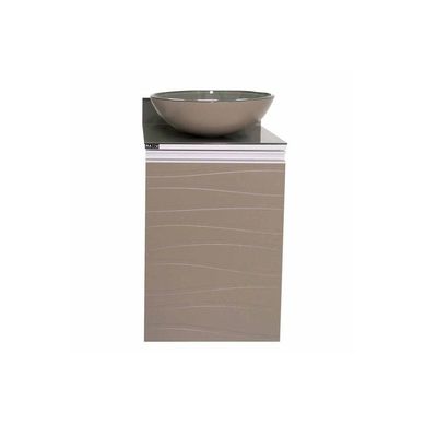 Gabinete Banheiro Marsala com Cuba 1 Porta 45cm Branco/Fendi Mazzu