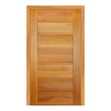 Porta Montada Pivotante Madeira Macica Tauari Natural Reversvel 214x118x14cm BBB