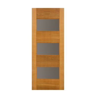 Folha de Porta Madeira Macica Tauari Natural 210x82x3,5cm Milo Wood Glass